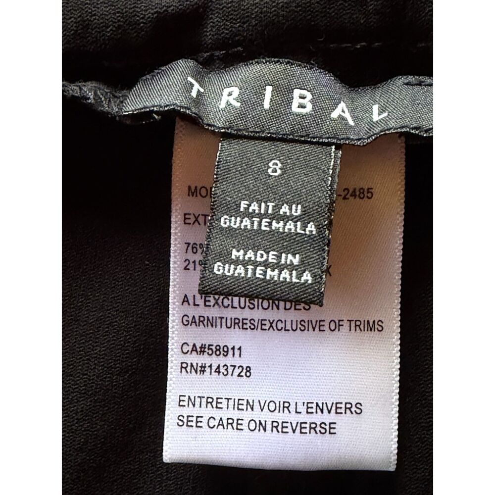 Tribal Women's Black Pull-On Career Pants Size 8 Stretch Straight Leg Slacks - Picture 5 of 8